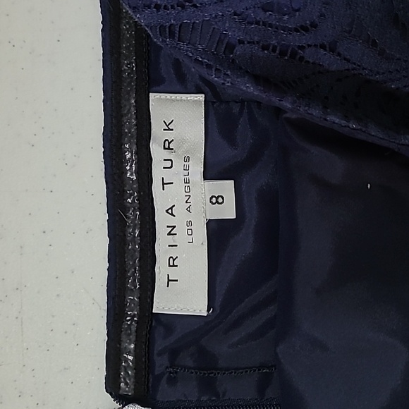 Trina Turk navy blue strapless cocktail dress size 8 - Picture 3 of 8